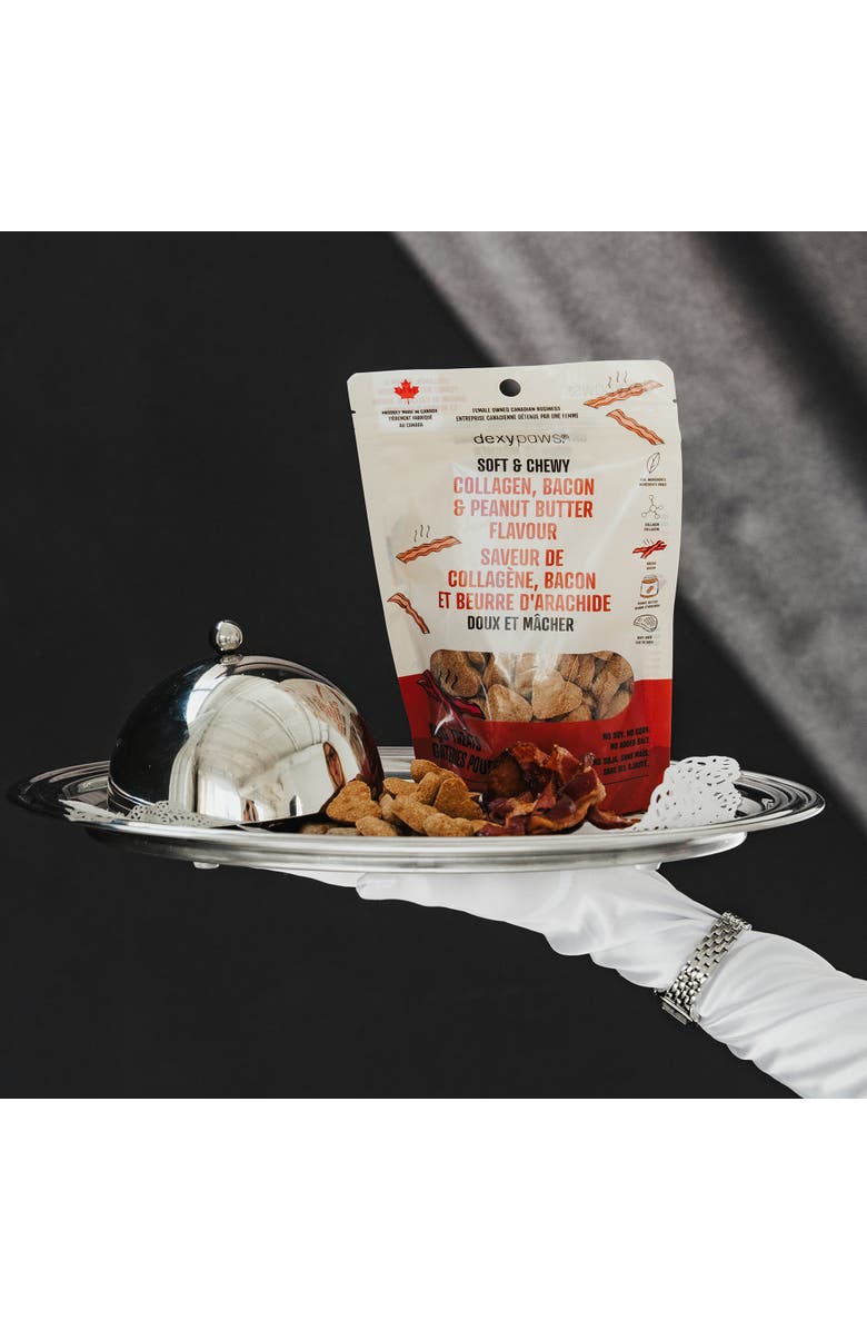 Dexypaws Soft & Chewy, Collagen, Bacon & Peanut Butter, 8oz, Dog Treats, Alternate, color, Multicolored