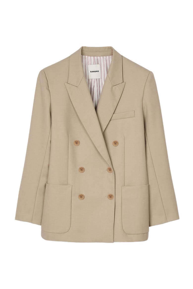 Double-breasted suit jacket, Alternate, color, Sand