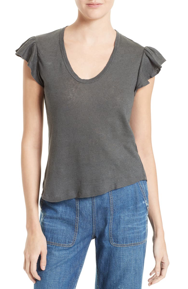 La Vie Rebecca Taylor Washed Texture Jersey Tee, Main, color, 