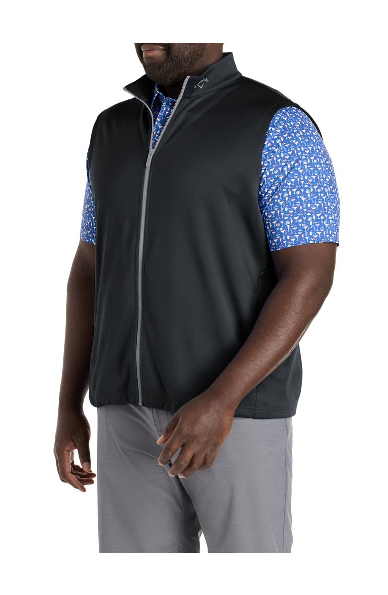 Callaway Big & Tall Zip-Front Fleece Vest, Alternate, color, Caviar