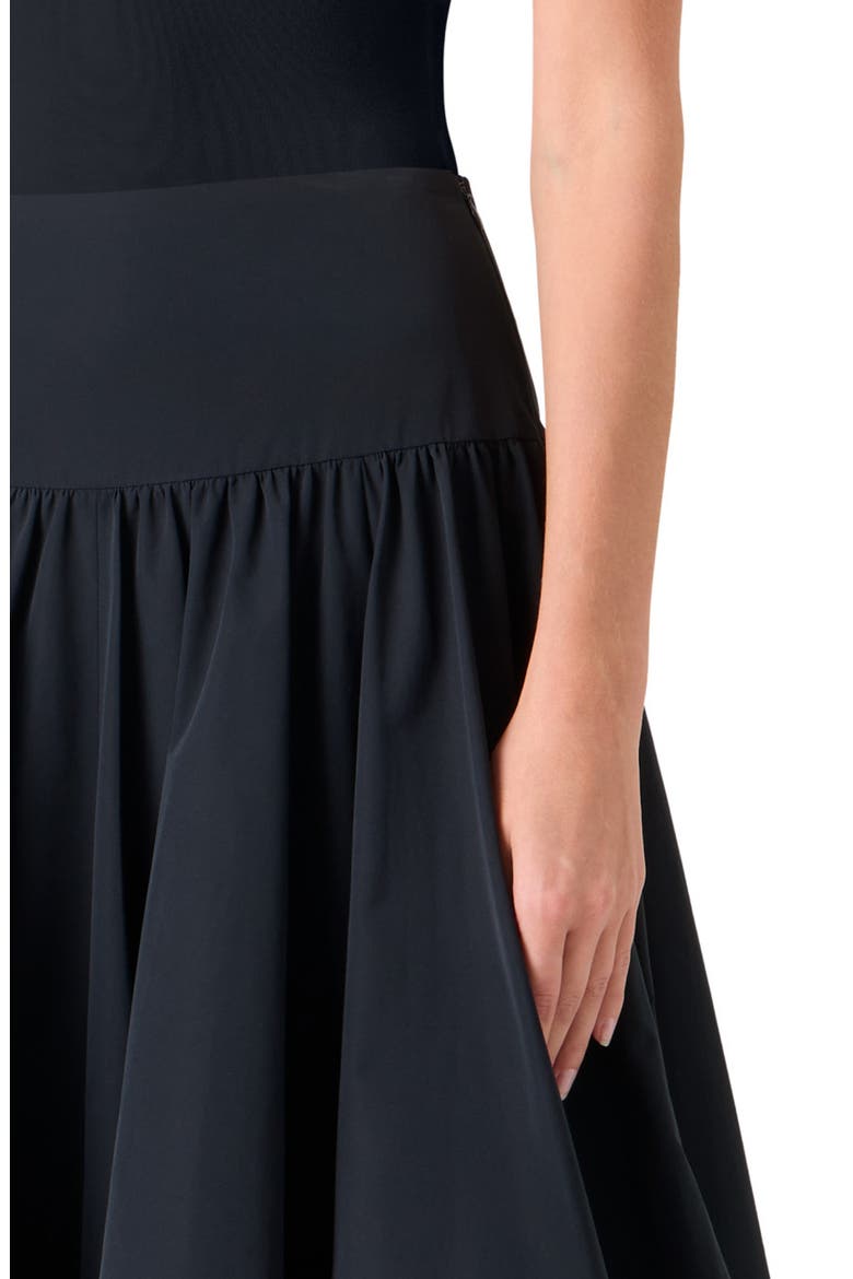 Techno Taffeta Balloon Hem Skirt, Alternate, color, BLACK