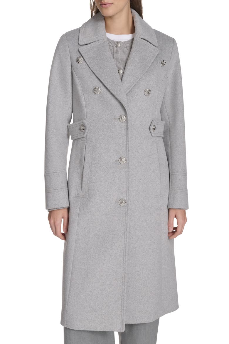 Notch Lapel Military Coat, Main, color, LIGHT GREY