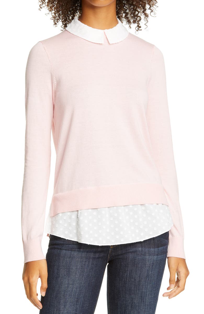 Ted Baker London Ohlin Mixed Media Layered Sweater, Main, color,