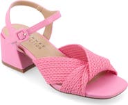 Journee Collection Zerlina Knit Block Heel Sandal
