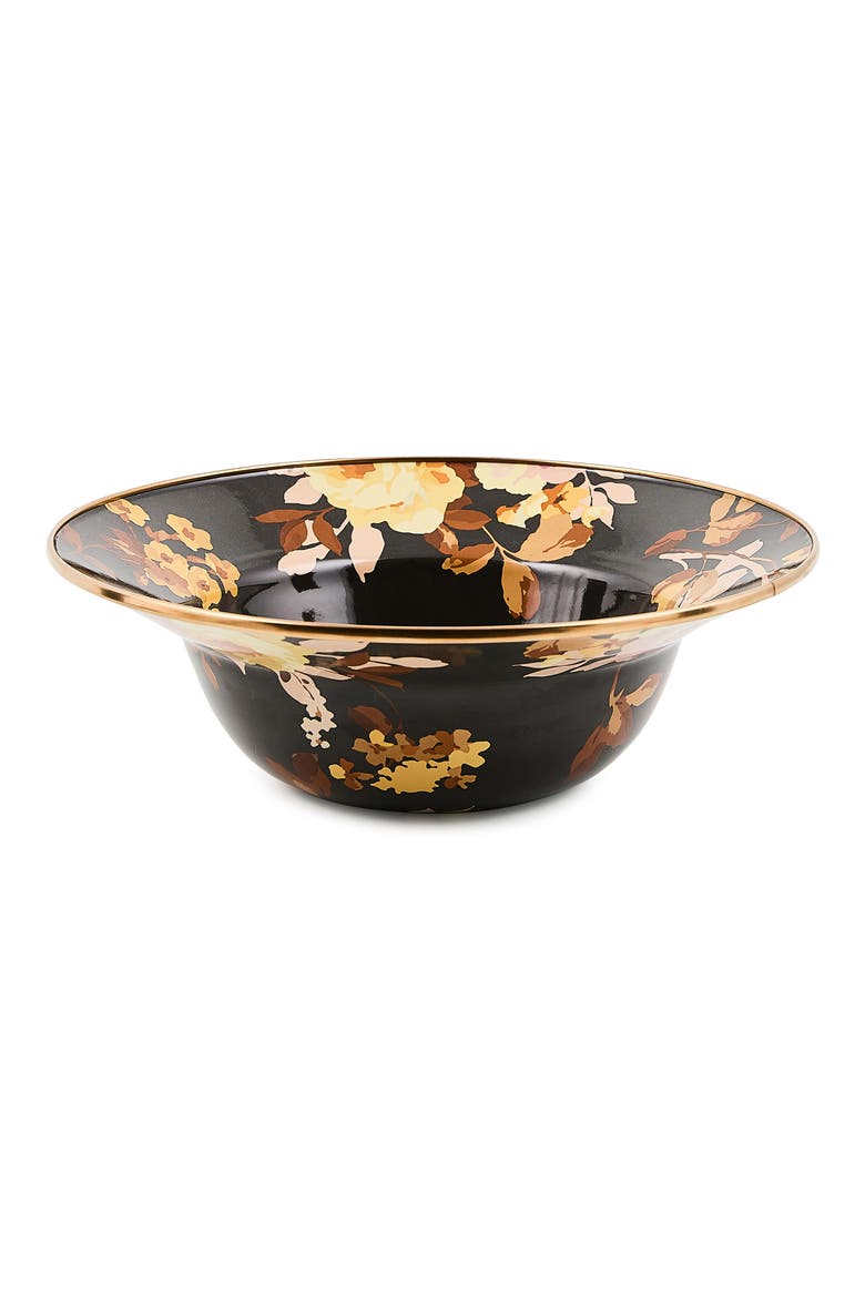 Wild Rose Enameled Steel Serving Bowl, Main, color, BROWN