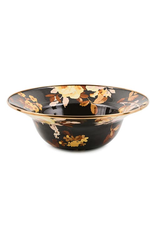 Mackenzie-childs Mackenzie Childs Wild Rose Enameled Steel Serving Bowl In Black