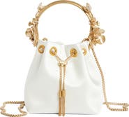Jimmy Choo Bon Bon Floral Embellished Top Handle Pouch