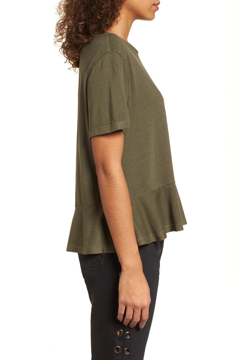 Peplum Tee, Alternate, color, OLIVE SARMA