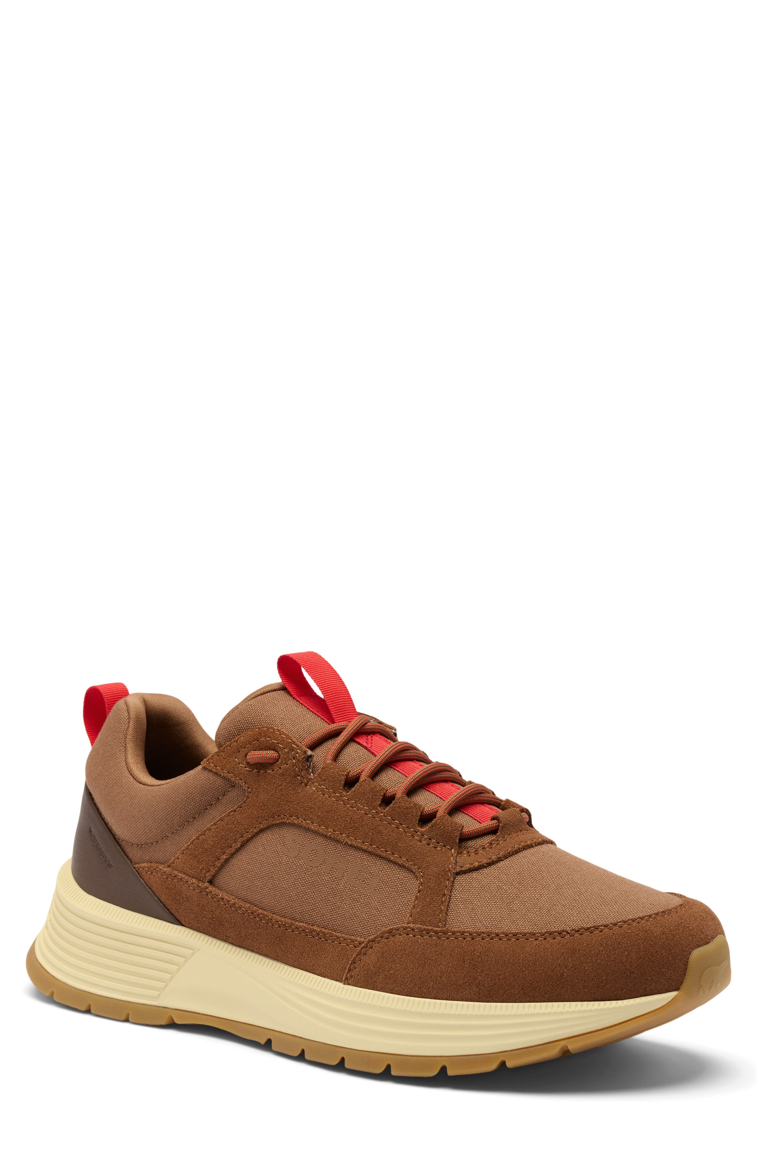 VELVET TAN/ BRIGHT RED