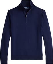 Polo Ralph Lauren Mock Neck Cotton Quarter Zip Sweater