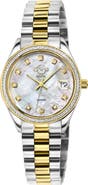 GV2 GEVRIL Women's Turin Swiss Diamond Bracelet Watch, 32 mm - 0.15 ctw