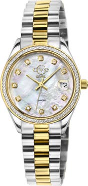 GV2 GEVRIL Women's Turin Swiss Diamond Bracelet Watch, 32 mm - 0.15 ctw