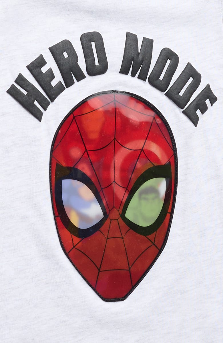 Happy Threads Kids' Spider-Man Lenticular T-Shirt & Shorts Set, Alternate, color, Light Grey