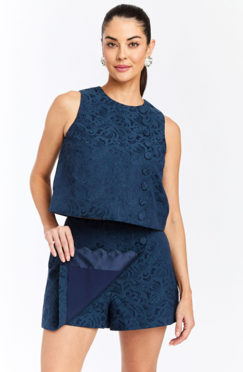 Mestiza New York Etta Scallop Skort In Blue