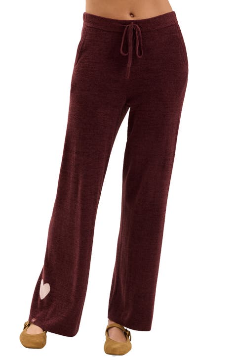 CozyChic Ultra Lite Contrast Heart Lounge Pants
