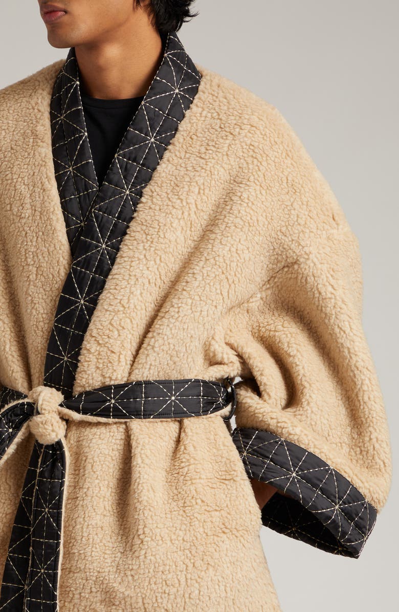 KENZO Archive Logo High Pile Fleece Wrap Jacket, Alternate, color, 