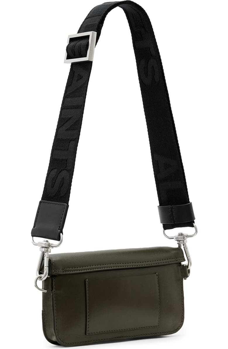AllSaints Zoe Leather Crossbody Bag, Alternate, color, Military Green
