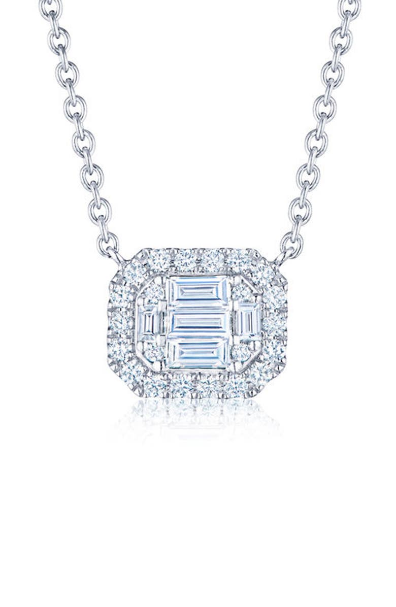 Kwiat Emerald Diamond Halo Pendant Necklace, Main, color, 