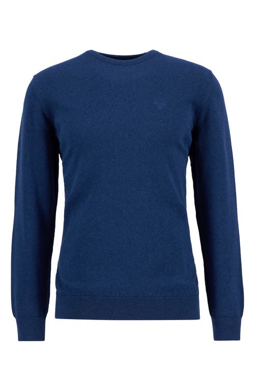 Barbour Solid Cotton Crewneck Sweater In Blue