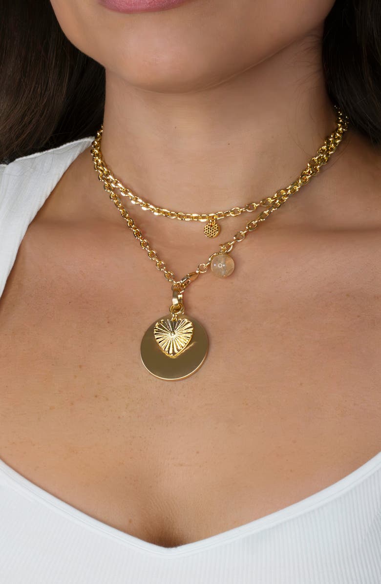 MARLYN SCHIFF Cole Charm Pendant Necklace, Alternate, color, Gold