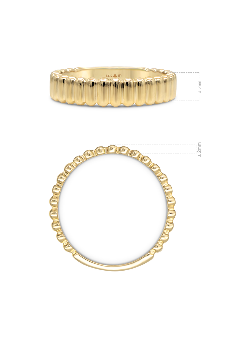 Ribbed Band Ring in 14K Gold, 5mm, Alternate, color, Yellow Gold