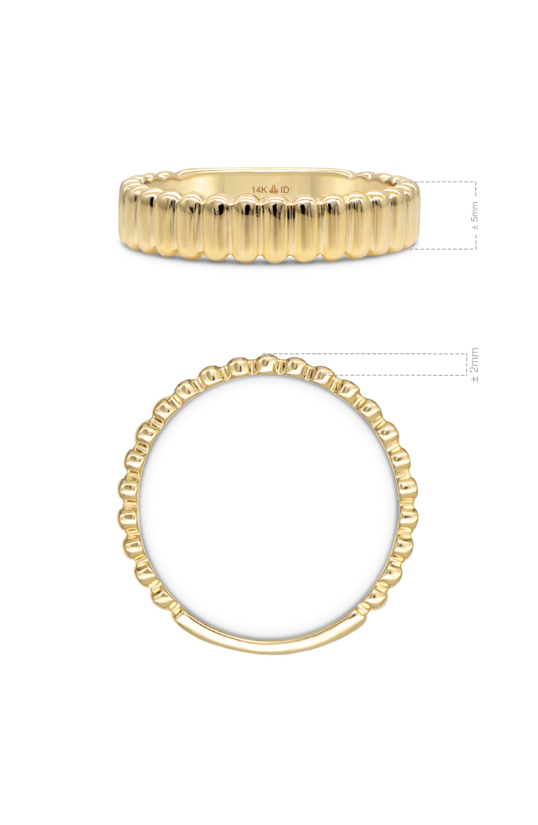 DEVATA Ribbed Band Ring in 14K Gold, 5mm, Alternate, color, Yellow Gold