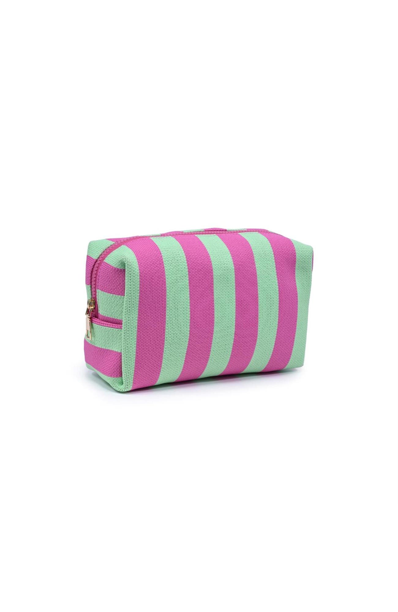 Essential Stripe Cosmetic & Travel Organizer Pouch, Alternate, color, Mint Pink