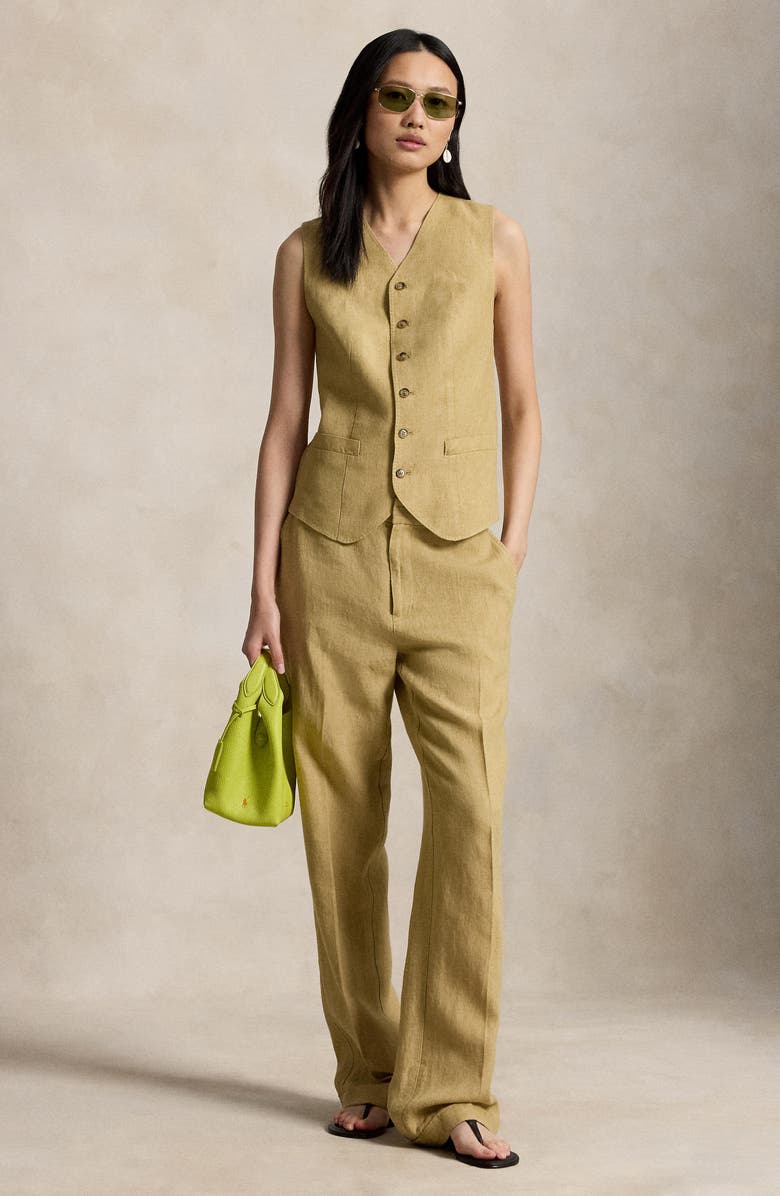 Polo Ralph Lauren Délavé Linen & Cotton Vest, Alternate, color, Classic Camel