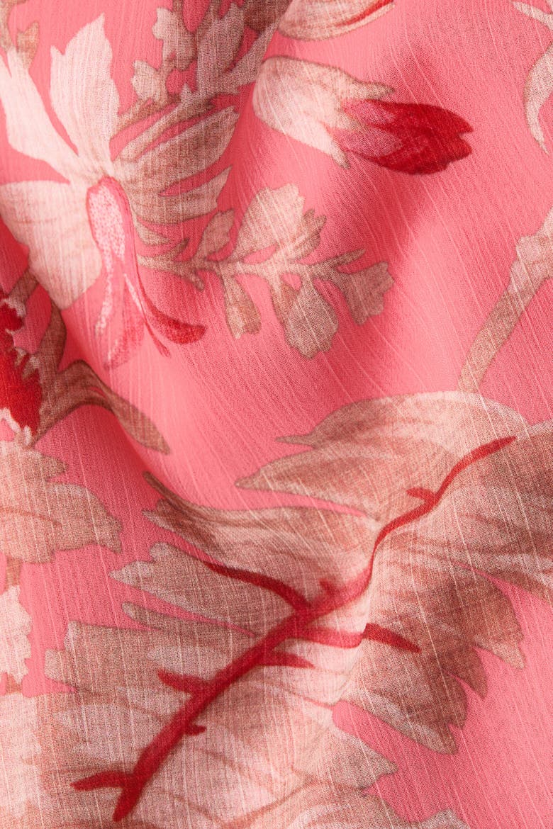 Cape-sleeved Chiffon Dress, Alternate, color, Pink/floral