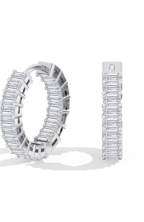 Inside Out Emerald Lab Diamond Hoop in 14K Gold