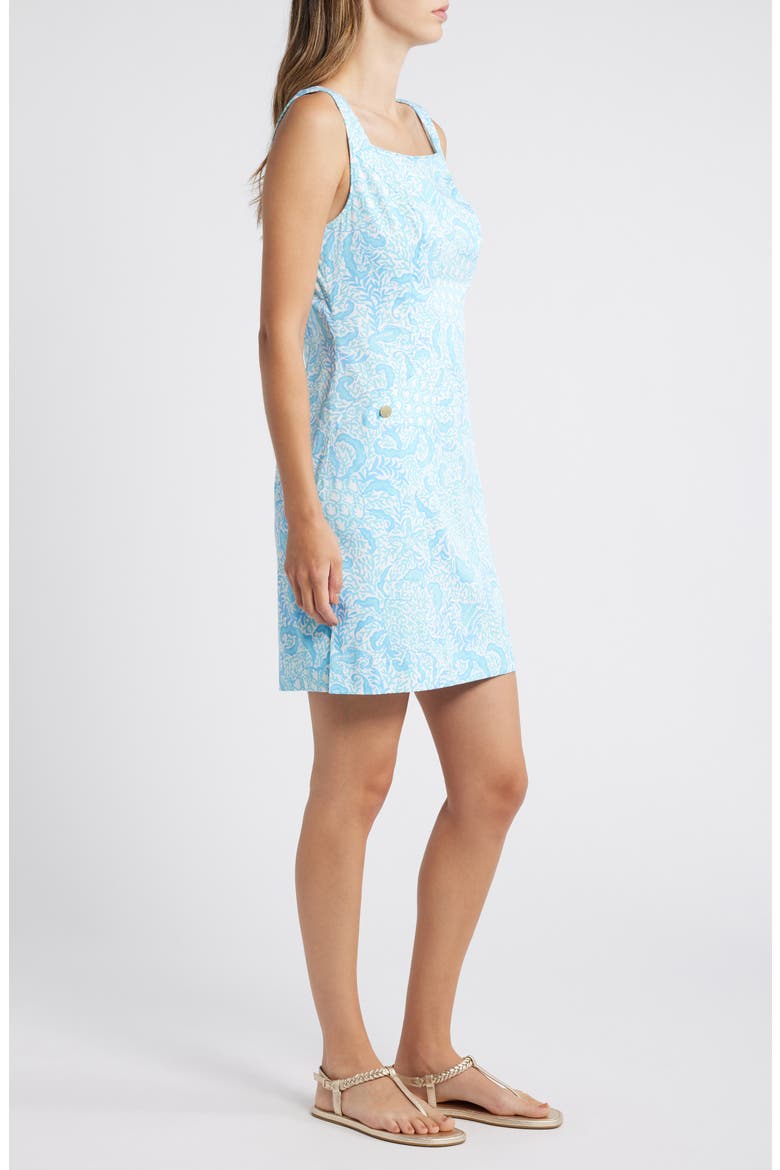 The Lilly Floral Sleeveless Stretch Sateen Dress, Alternate, color, RESORT WHITE GOOMBAY GROOVES