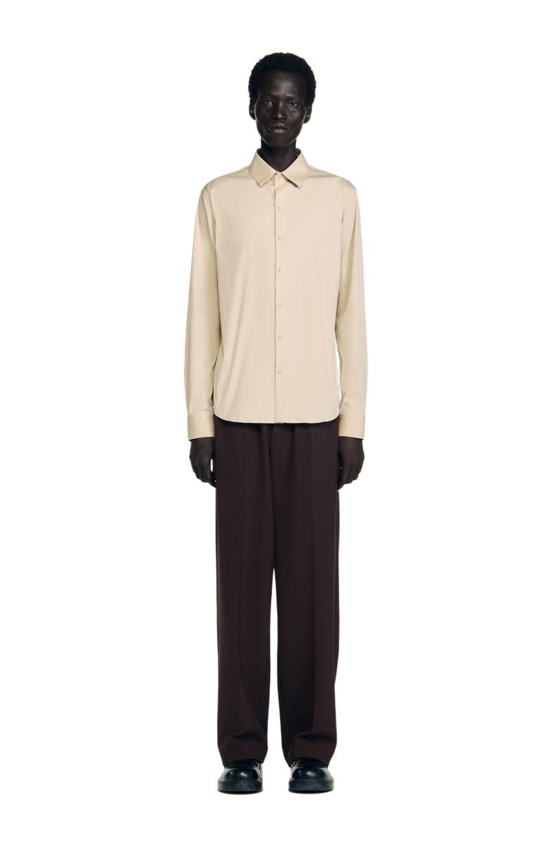 SANDRO Plain shirt, Alternate, color, Beige