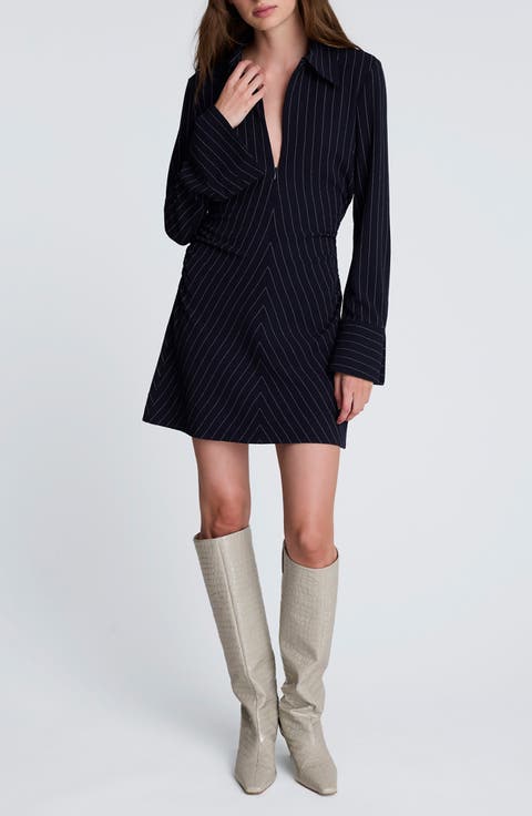 Shirred Long Sleeve Dress