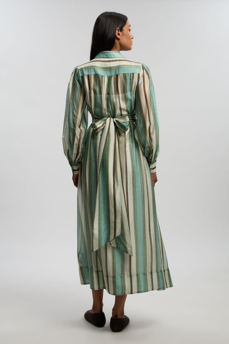 Stripe Organdie Wrap Shirt Dress, Alternate, color, Stripe
