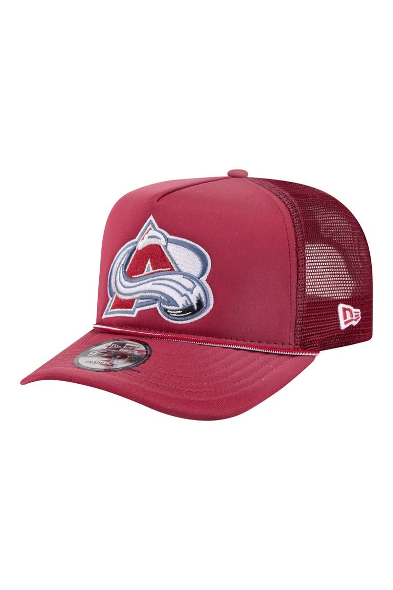 Men's New Era  Burgundy Colorado Avalanche Faded A-Frame 9FIFTY Trucker Snapback Hat, Main, color, Burgundy