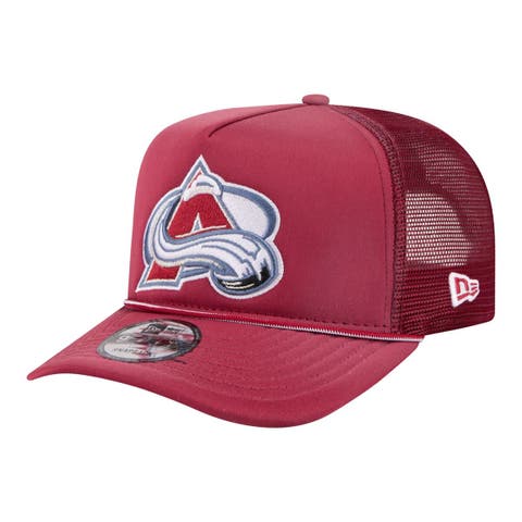 Men's New Era  Burgundy Colorado Avalanche Faded A-Frame 9FIFTY Trucker Snapback Hat