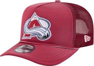 New Era Men's New Era Burgundy Colorado Avalanche Faded A-Frame 9FIFTY Trucker Snapback Hat