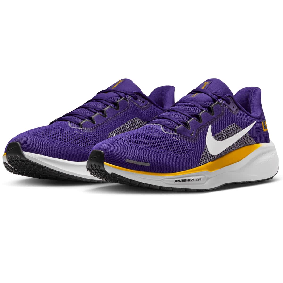 Nike Unisex Nike Purple LSU Tigers Zoom Pegasus 41 Running Shoes, Alternate, color, Purple