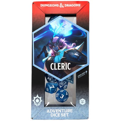 White and Blue 14 Piece RPG Die Set