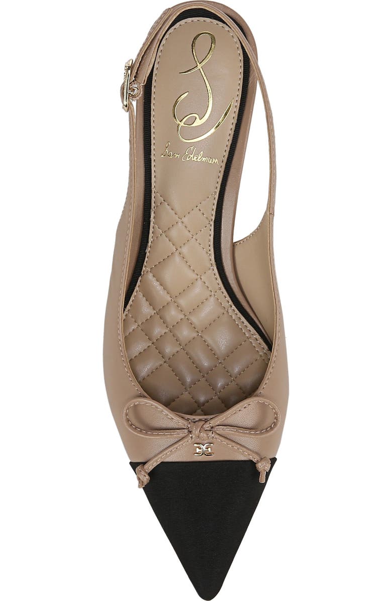Sam Edelman Willette Slingback Pointed Cap Toe Pump, Alternate, color, Soft Beige/Black