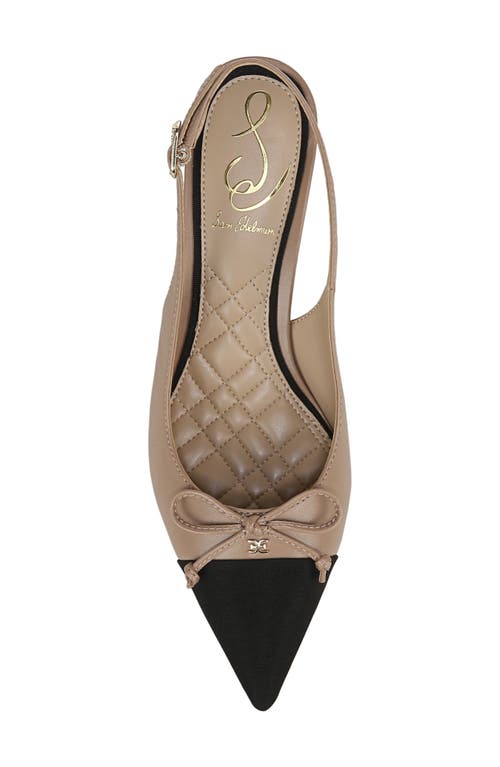 Sam Edelman Willette Slingback Pointed Cap Toe Pump In Soft Beige/black