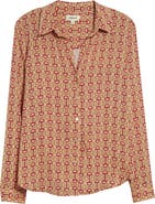 L'AGENCE Holly Print Button-Up Shirt