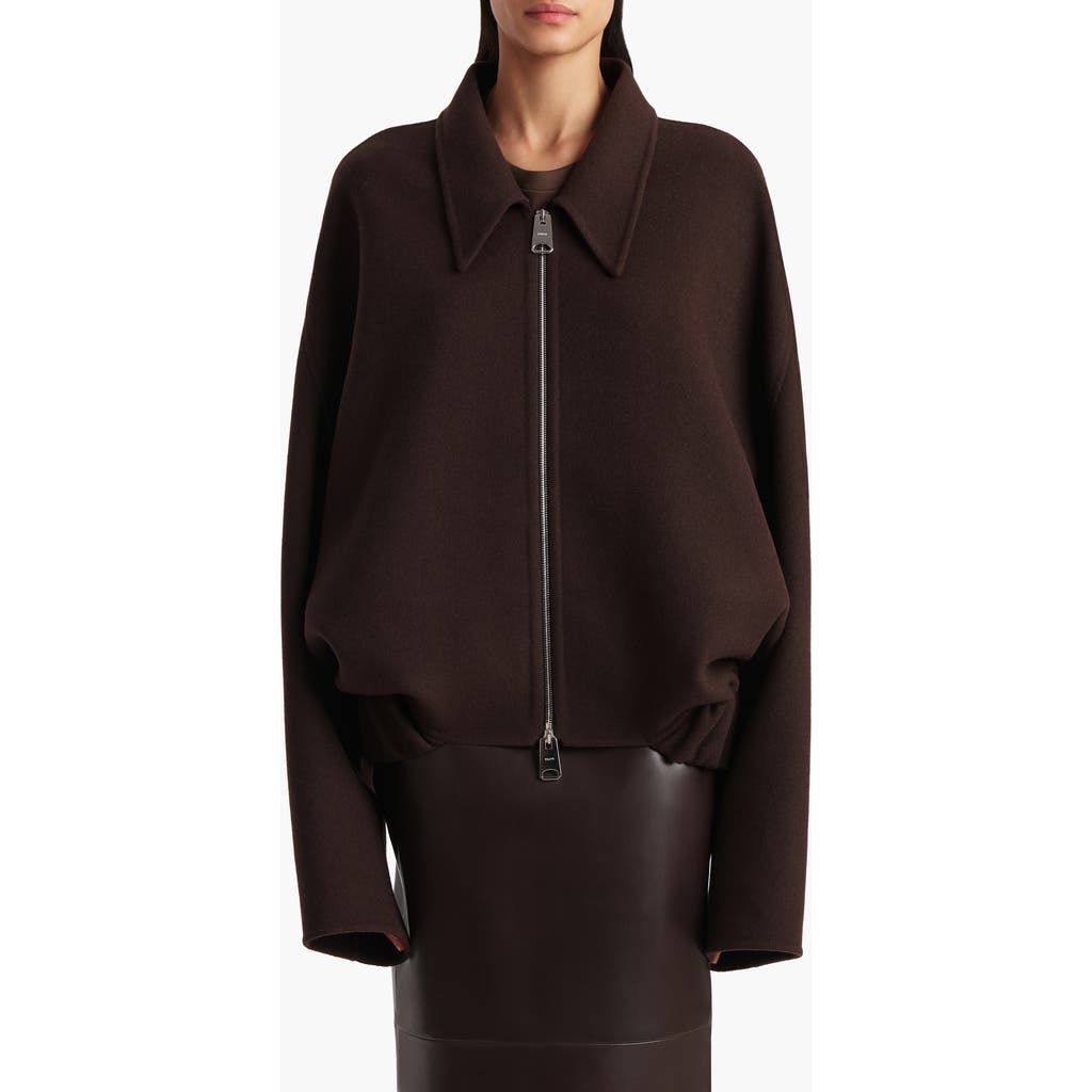 Khaite Chocolate Wool Oversize Odin Jacket In Brown