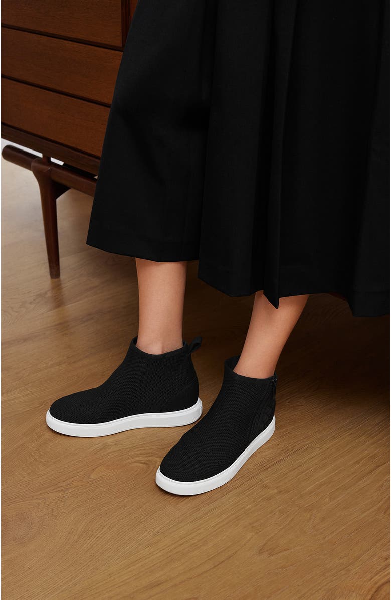 VIVAIA Round-Toe Hidden Wedge Sneakers, Alternate, color, Black