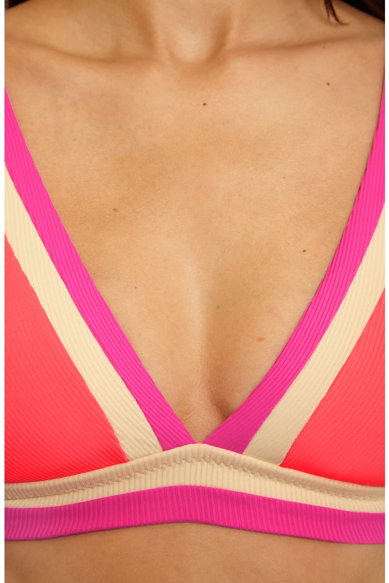 Coast Line Triangle Bikini Top, Alternate, color, CALIENTE