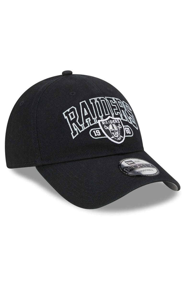 New Era Men's New Era Black Las Vegas Raiders Outline 9FORTY Snapback Hat, Alternate, color, 