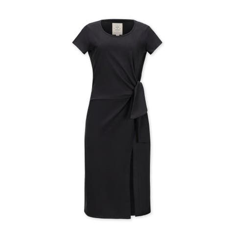 Women's Organic Knit Tie Midi Dress