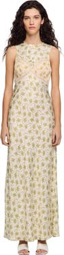 SANDRO Flower print maxi dress