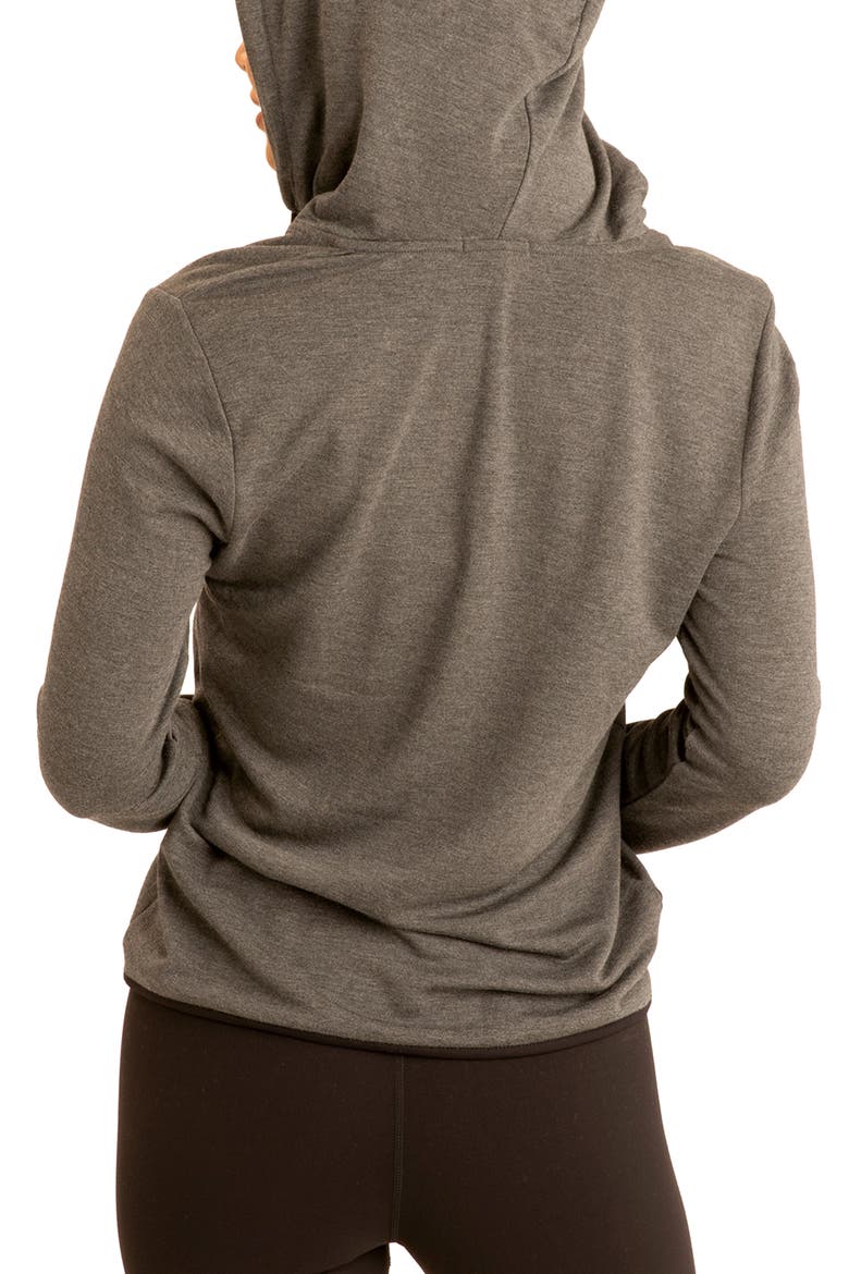 Half Zip Fleece Hoodie, Alternate, color, HEATHER CHARCOAL