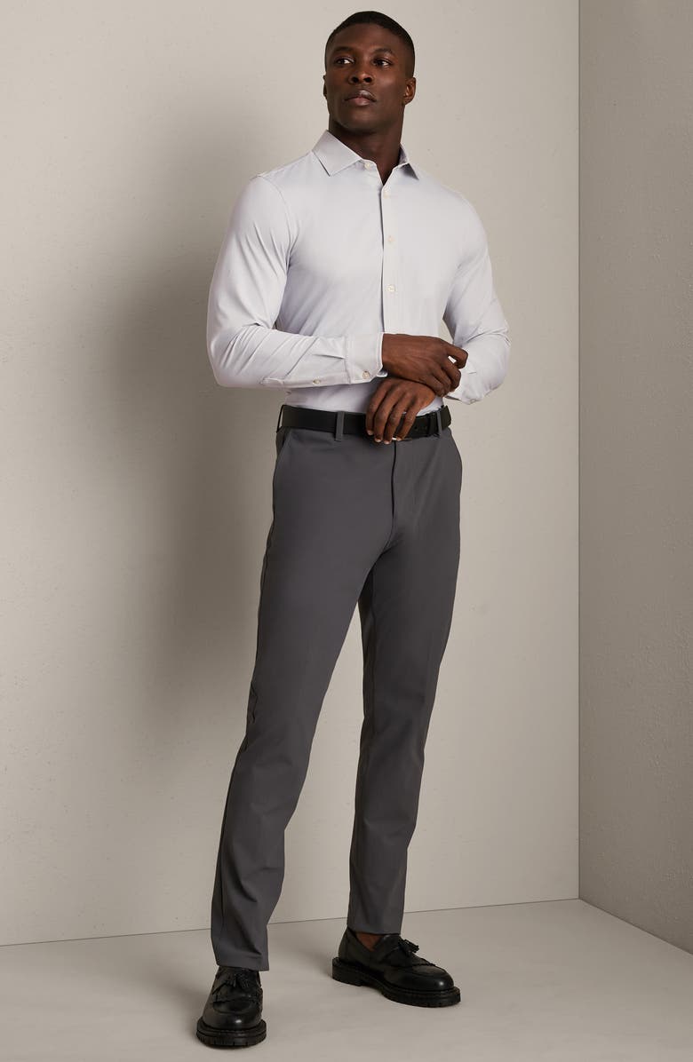 Rhone Commuter Slim Fit Button-Up Shirt, Alternate, color, Sleet Gray Micro Dot